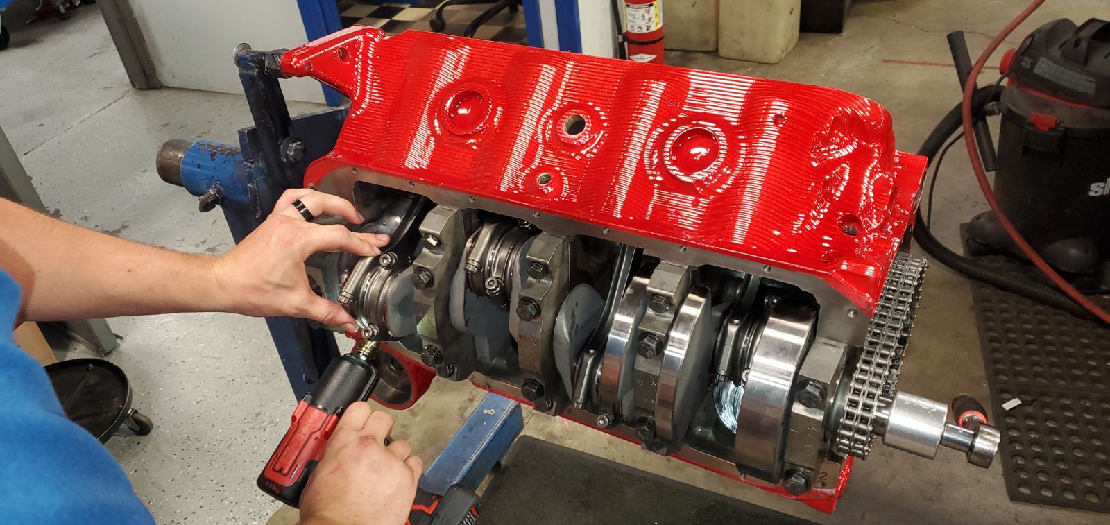 Crankshaft going into a Myers block