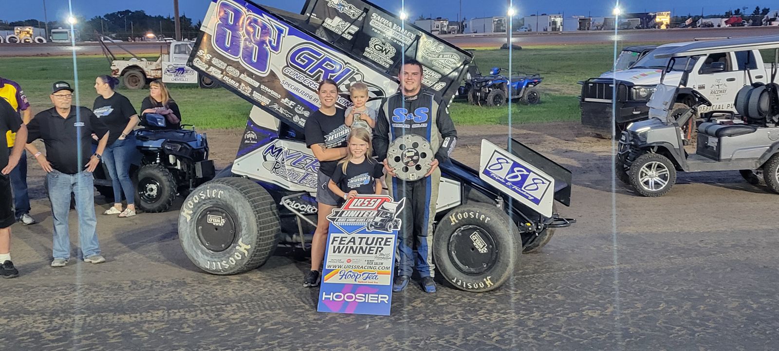 Victory lane at Rush County Speedway, 2025